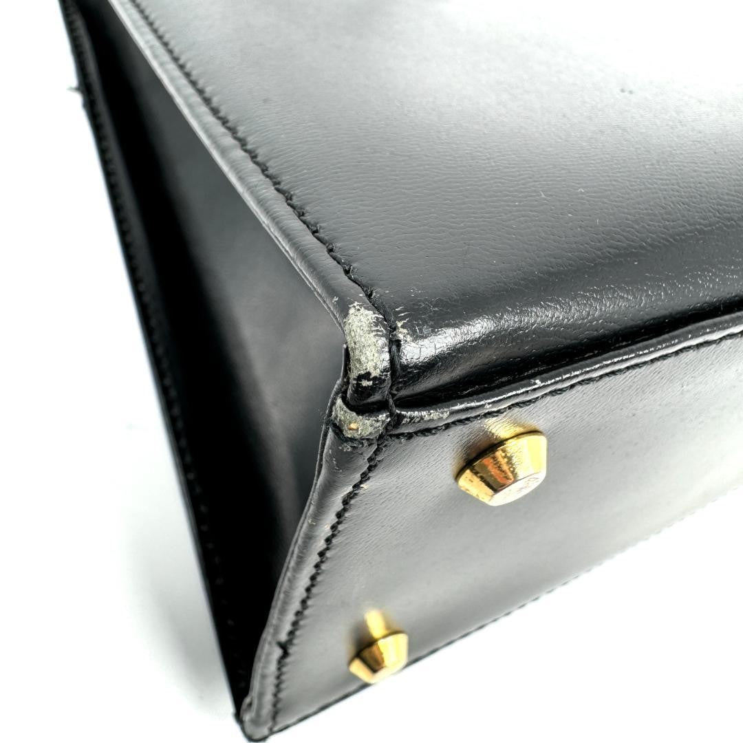 Saint Laurent Hand Bag Tote Purse YSL Leather Black Authentic