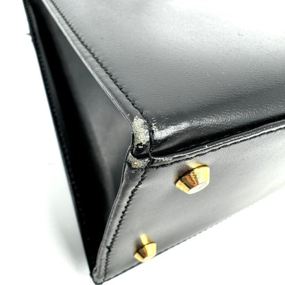 Saint Laurent Hand Bag Tote Purse YSL Leather Black Authentic