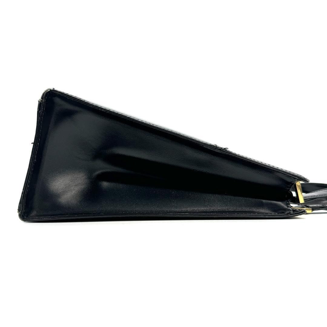 Saint Laurent Hand Bag Tote Purse YSL Leather Black Authentic