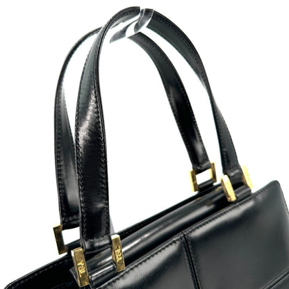 Saint Laurent Hand Bag Tote Purse YSL Leather Black Authentic