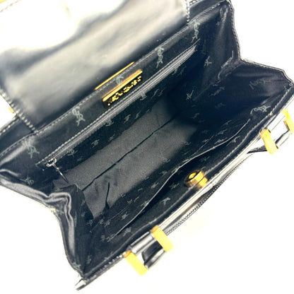 Saint Laurent Hand Bag Tote Purse YSL Leather Black Authentic