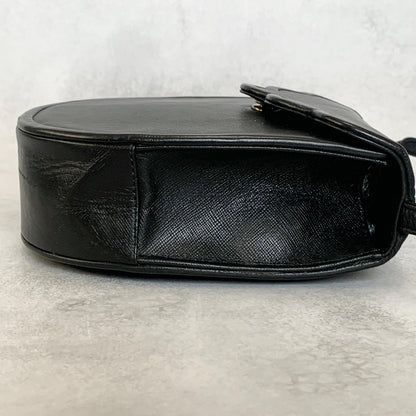 Saint Laurent Bag YSL Shoulder Purse  		Leather Black Gold Vintage Authentic
