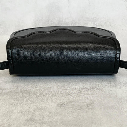 Saint Laurent Bag YSL Shoulder Purse  		Leather Black Gold Vintage Authentic