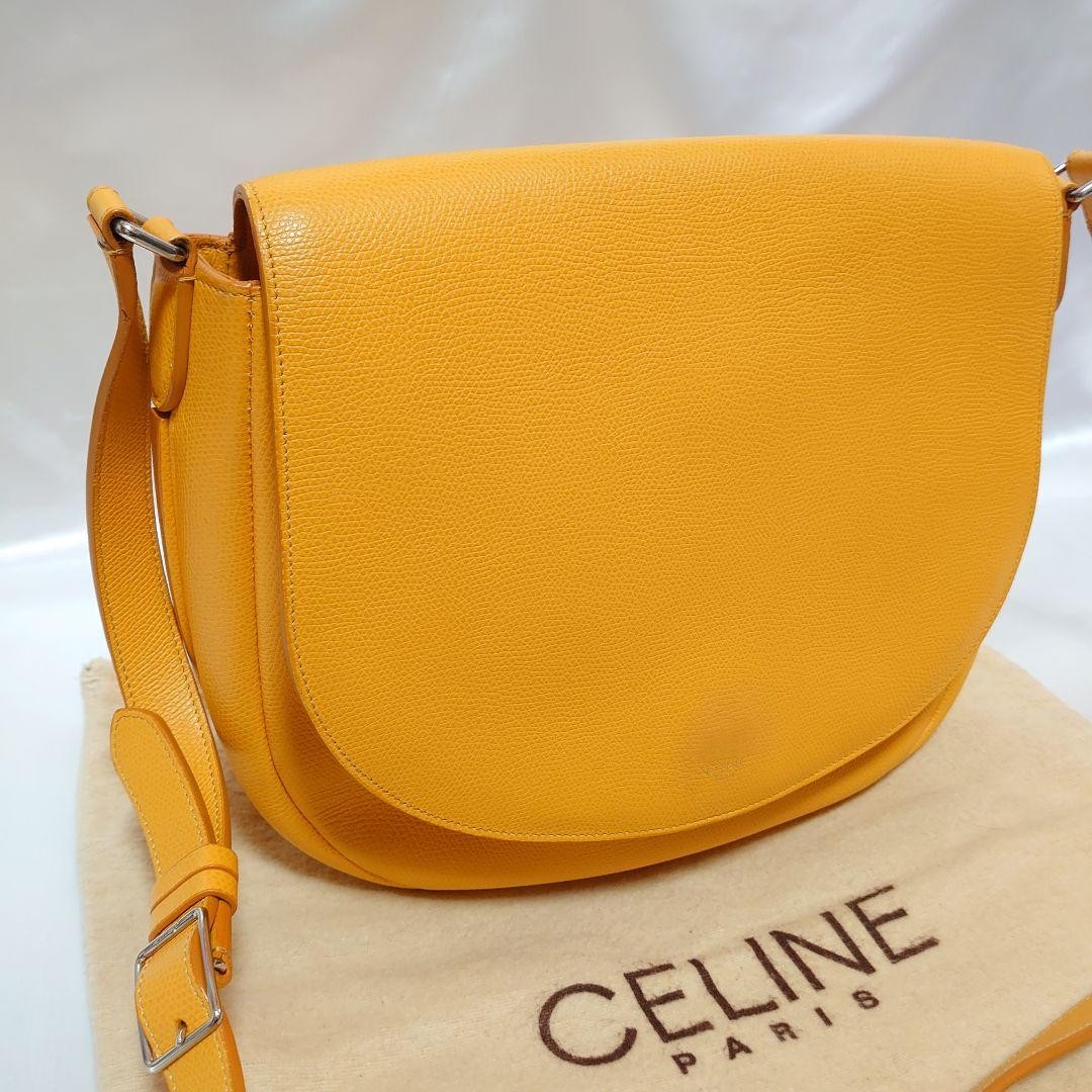 CELINE Shoulder Bag Purse Leather Authentic
