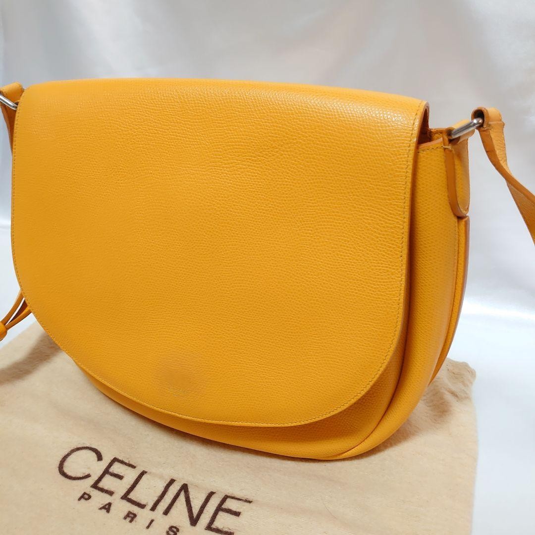 CELINE Shoulder Bag Purse Leather Authentic
