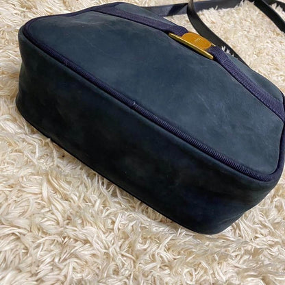 Salvatore Ferragamo shoulder bag Purse VARA RIBBON Dark Navy Nubuck Leather
