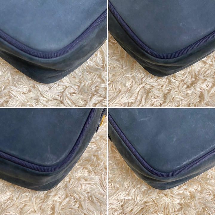Salvatore Ferragamo shoulder bag Purse VARA RIBBON Dark Navy Nubuck Leather