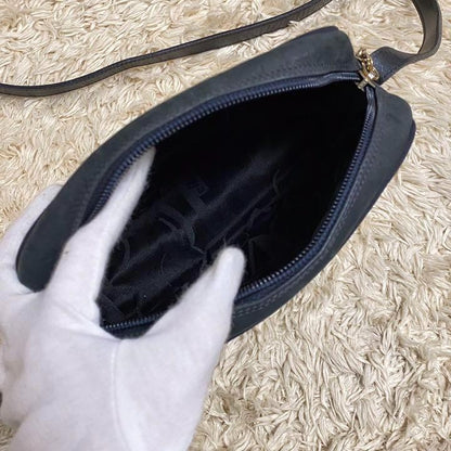 Salvatore Ferragamo shoulder bag Purse VARA RIBBON Dark Navy Nubuck Leather