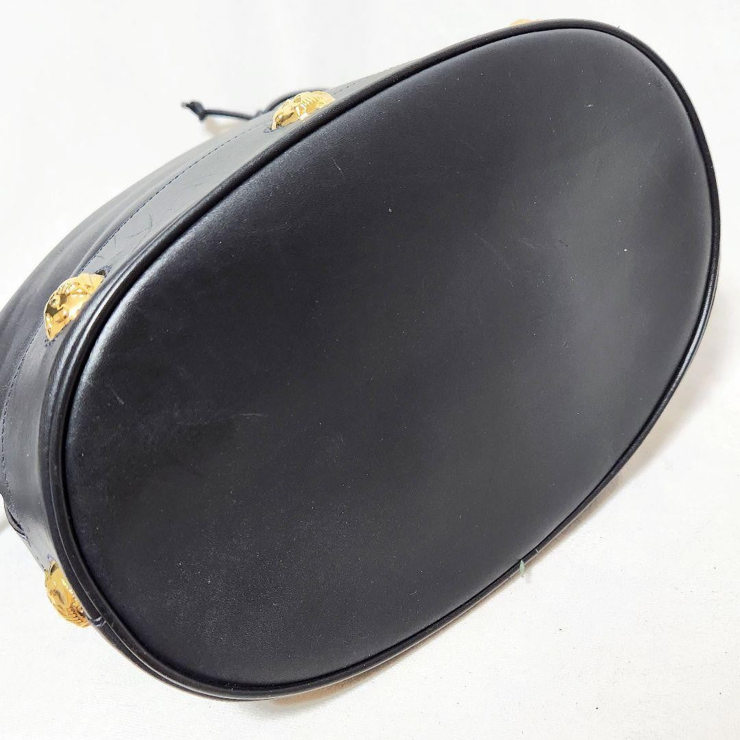 Salvatore Ferragamo shoulder bag Purse Navy Authentic Leather Drawstring type