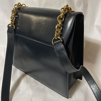 Salvatore Ferragamo shoulder bag Purse Black Authentic Leather Women's Used