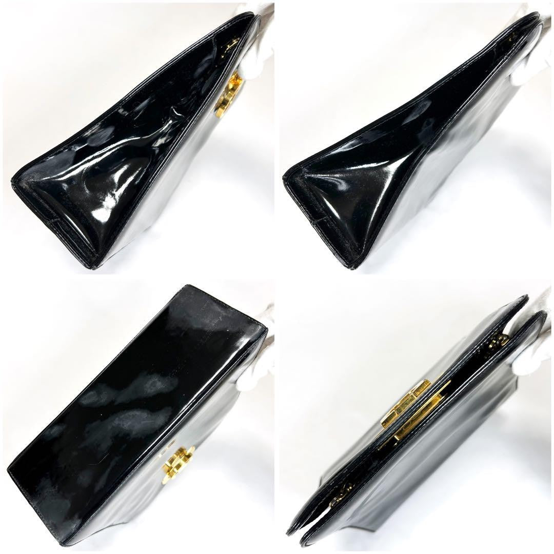 Salvatore Ferragamo shoulder bag Purse Gancini Black Authentic Leather Women's