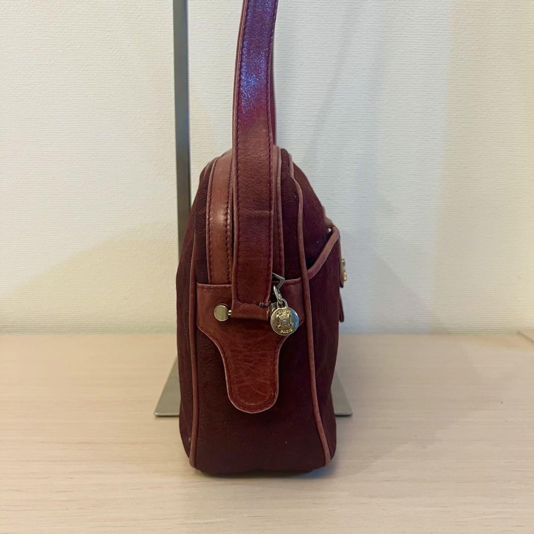 CELINE shoulder bag Purse Horse carriage C Logo Bordeaux Women's Used Authentic