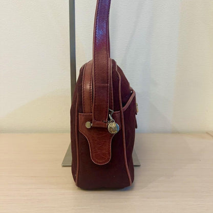 CELINE shoulder bag Purse Horse carriage C Logo Bordeaux Women's Used Authentic
