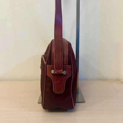 CELINE shoulder bag Purse Horse carriage C Logo Bordeaux Women's Used Authentic
