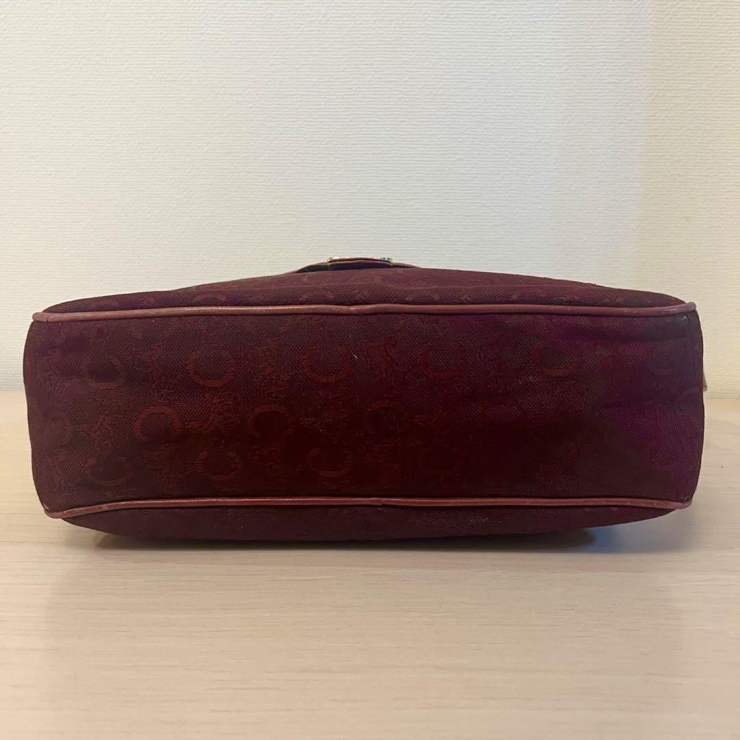 CELINE shoulder bag Purse Horse carriage C Logo Bordeaux Women's Used Authentic
