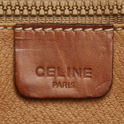 CELINE handbag Purse Macadam Brown clutch bag PVC Leather Women's Used Authentic