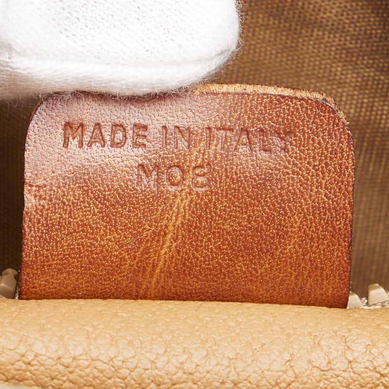 CELINE handbag Purse Macadam Brown clutch bag PVC Leather Women's Used Authentic