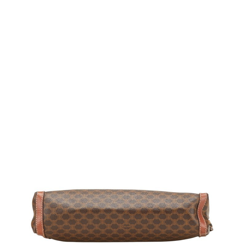 CELINE handbag Purse Macadam Brown clutch bag PVC Leather Women's Used Authentic