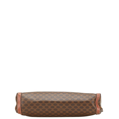 CELINE handbag Purse Macadam Brown clutch bag PVC Leather Women's Used Authentic