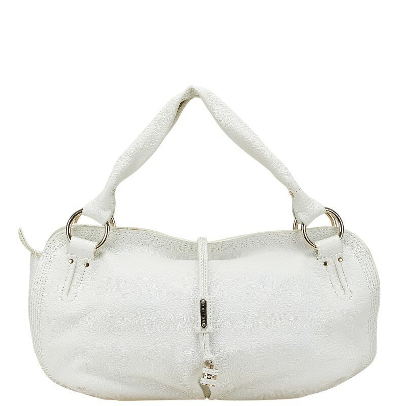 CELINE handbag Purse BITTERSWEET White PVC Leather Authentic Women's Used