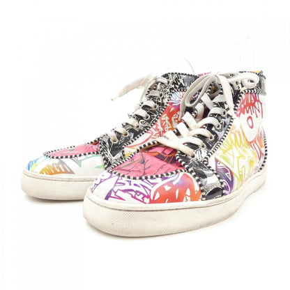 Christian Louboutin Sneakers Shoes High-cut EU 41.5 US 8.5 White Pink Authentic