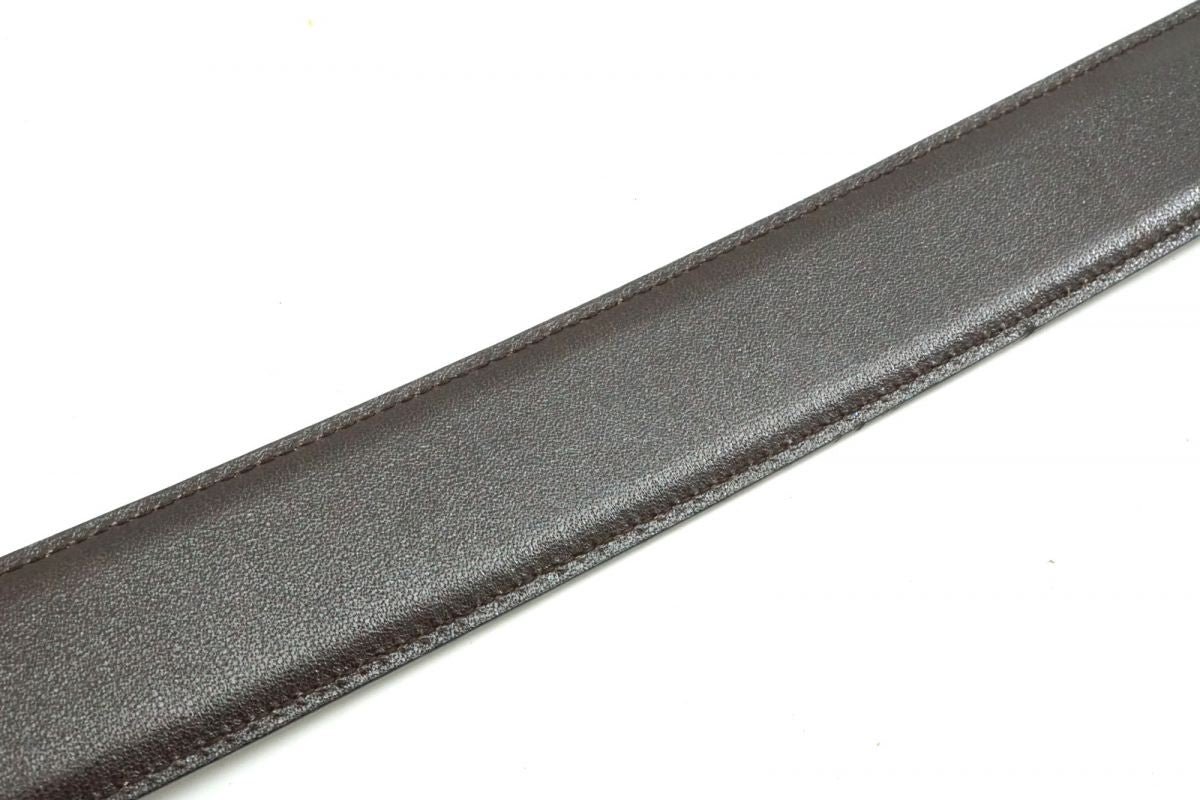 CELINE Unisex Belt Horse carriage Black Gold Leather Authentic