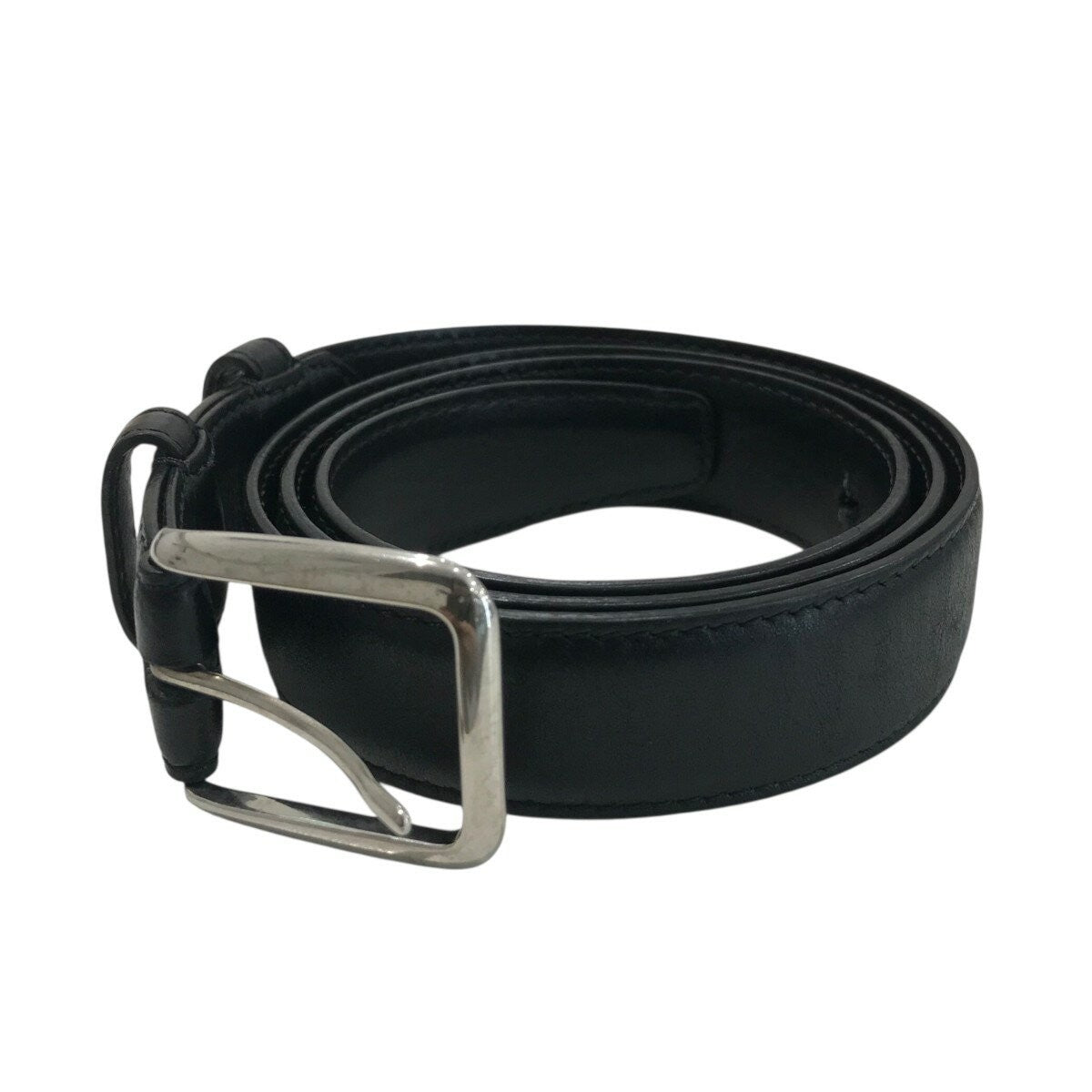 CELINE Men's Belt Black Leather Authentic