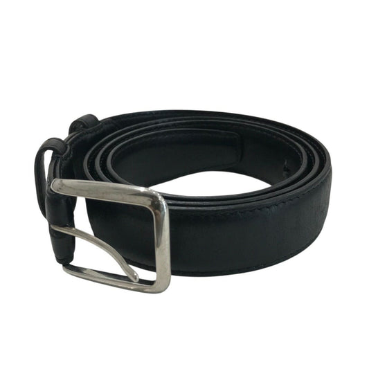 CELINE Men's Belt Black Leather Authentic