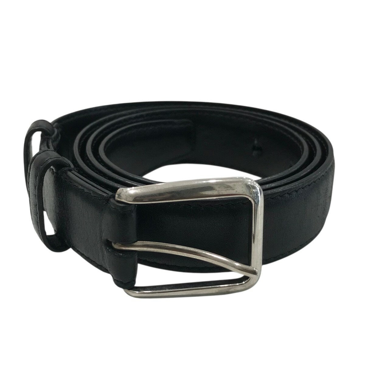 CELINE Men's Belt Black Leather Authentic