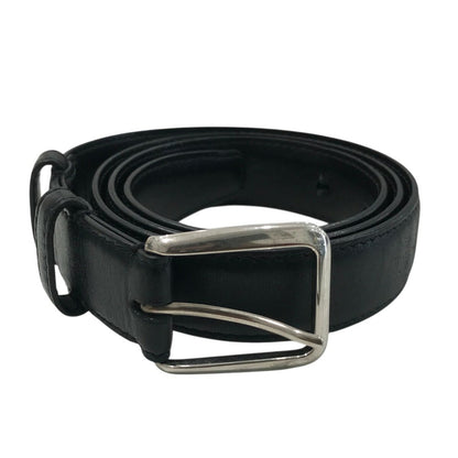CELINE Men's Belt Black Leather Authentic