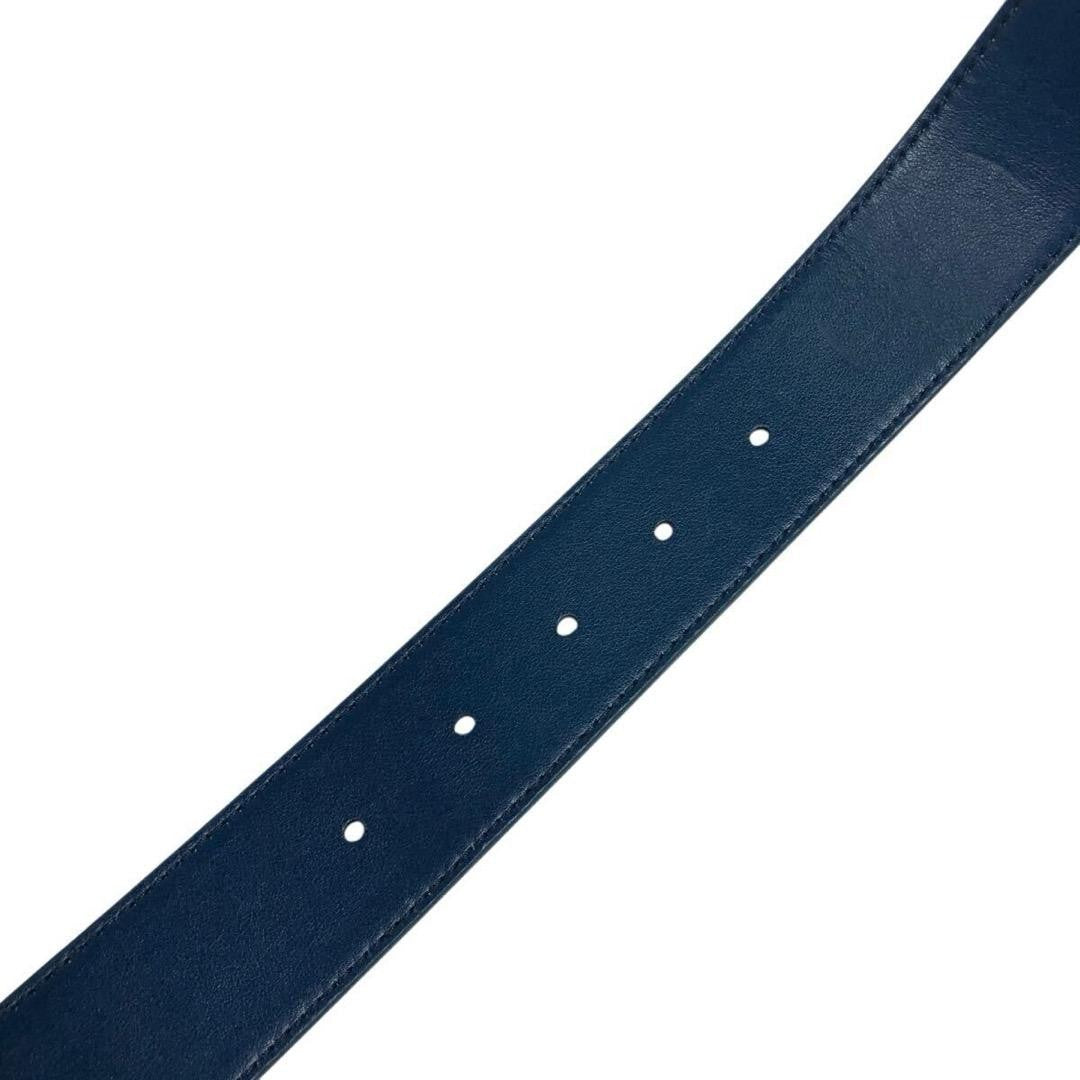 Christian Dior Men's Belt Oblique Trotter Leather Navy Authentic