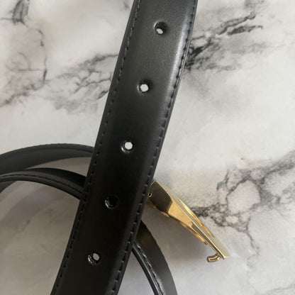 Christian Dior Men's Belt Logo Leather Black Authentic