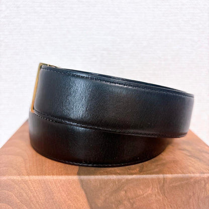 Christian Dior Men's Belt Logo Leather Black Brown Authentic