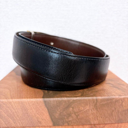 Christian Dior Men's Belt Logo Leather Black Brown Authentic