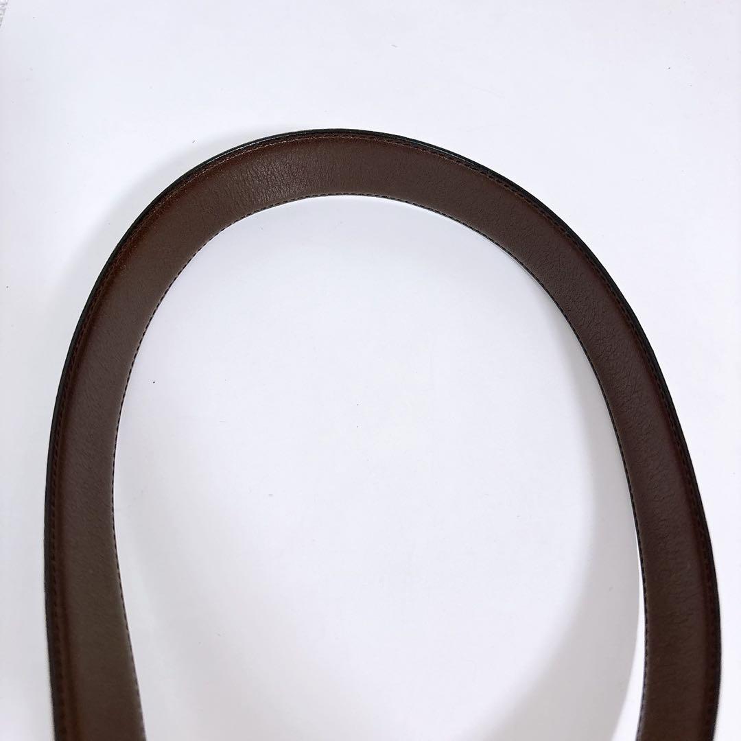 Christian Dior Men's Belt Logo Leather Black Brown Authentic