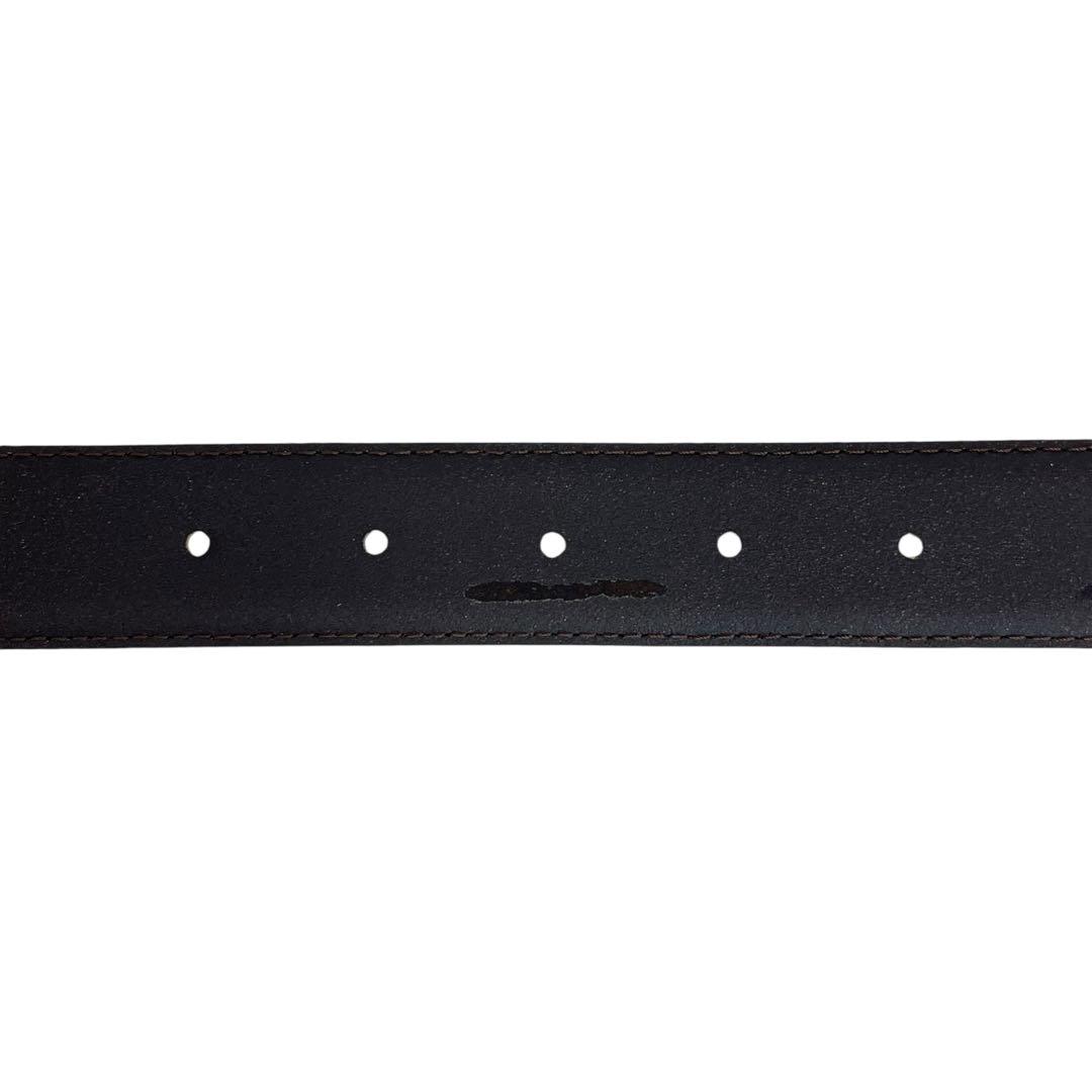 Christian Dior Men's Belt CD Leather Black Gold Authentic