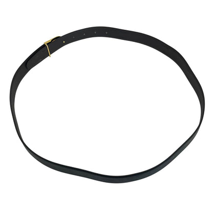 Christian Dior Men's Belt CD Leather Black Gold Authentic