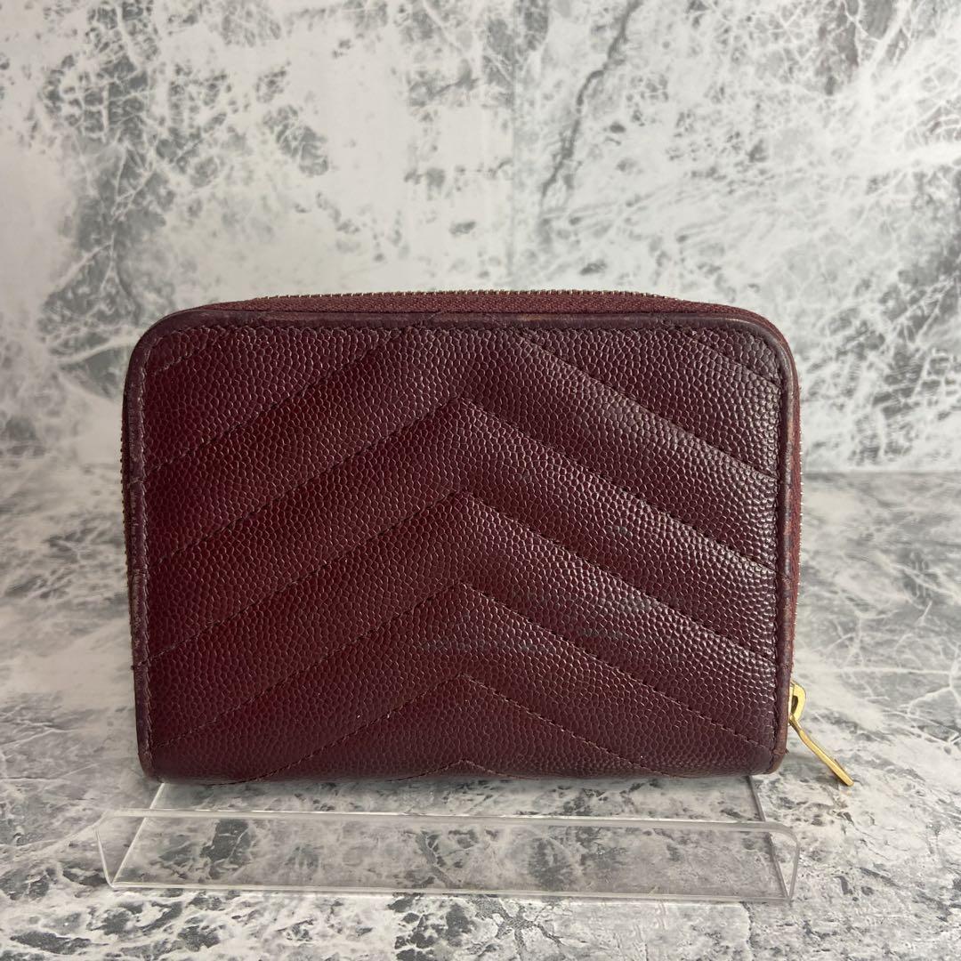 Saint Laurent Bi-fold Wallet Flap Compact Purse YSL Cassandra Authentic
