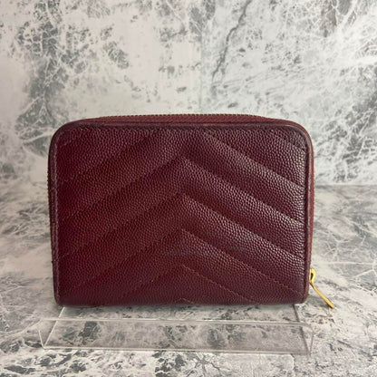 Saint Laurent Bi-fold Wallet Flap Compact Purse YSL Cassandra Authentic