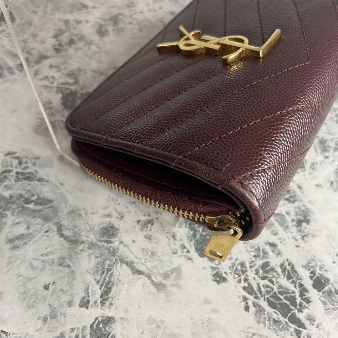 Saint Laurent Bi-fold Wallet Flap Compact Purse YSL Cassandra Authentic
