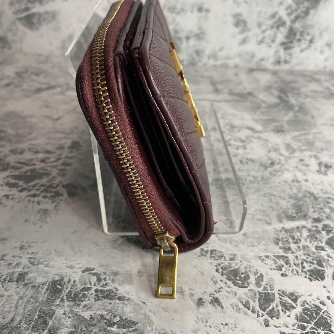 Saint Laurent Bi-fold Wallet Flap Compact Purse YSL Cassandra Authentic