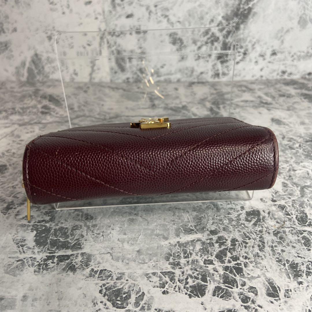 Saint Laurent Bi-fold Wallet Flap Compact Purse YSL Cassandra Authentic