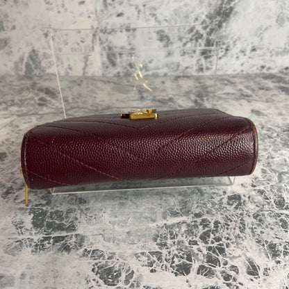 Saint Laurent Bi-fold Wallet Flap Compact Purse YSL Cassandra Authentic