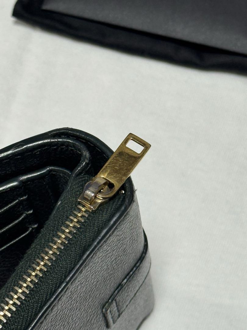 Saint Laurent Bi-fold Wallet Flap Compact Purse YSL Cassandra Khaki Authentic