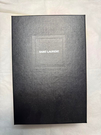 Saint Laurent Bi-fold Wallet Flap Compact Purse YSL Cassandra Khaki Authentic