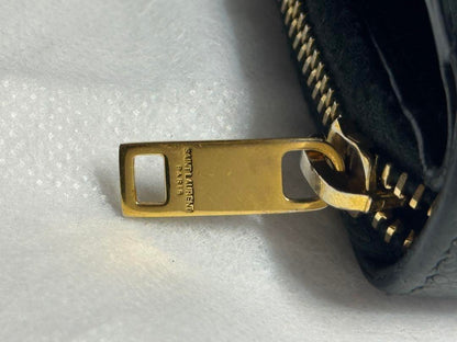 Saint Laurent Bi-fold Wallet Flap Compact Purse YSL Cassandra Khaki Authentic