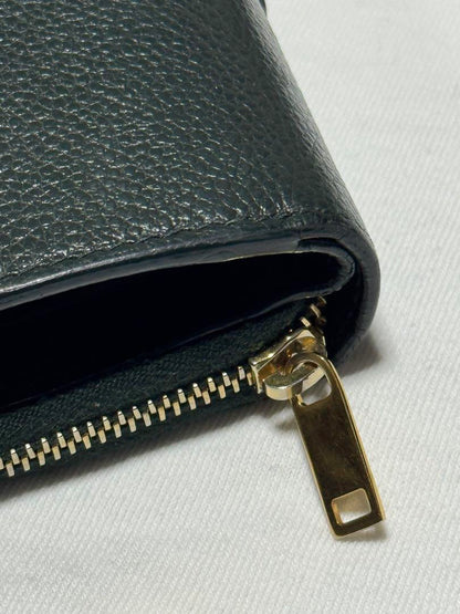 Saint Laurent Bi-fold Wallet Flap Compact Purse YSL Cassandra Khaki Authentic