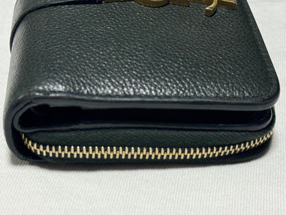Saint Laurent Bi-fold Wallet Flap Compact Purse YSL Cassandra Khaki Authentic