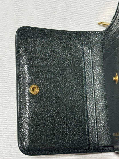 Saint Laurent Bi-fold Wallet Flap Compact Purse YSL Cassandra Khaki Authentic