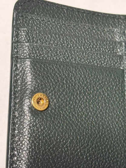 Saint Laurent Bi-fold Wallet Flap Compact Purse YSL Cassandra Khaki Authentic